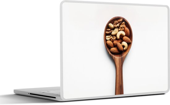 Foto: Laptop sticker 15 6 inch noten wit hout 36x27 5cm laptopstickers laptop skin cover
