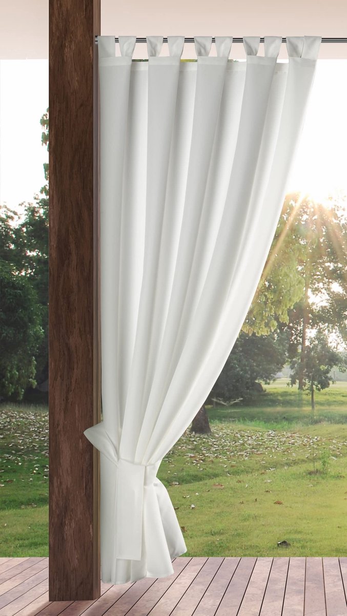Ibenzoa® Tuingordijn voor Buitenruimtes met Multifunctionele Bevestigingsopties en Weerbestendige Eigenschappen, 155x260 cm, Wit