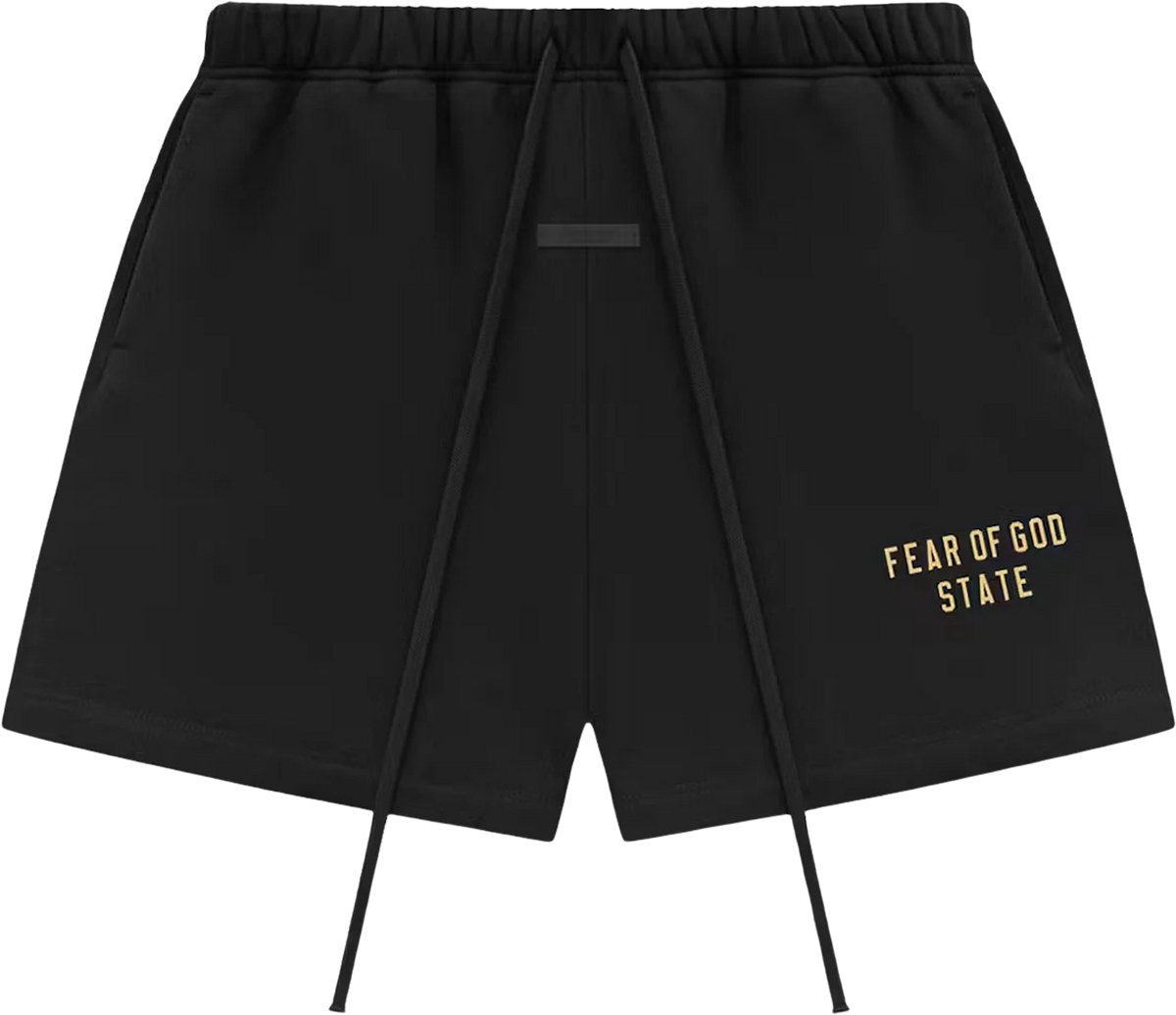 Fear of God Essentials Fleece Soccer Short 'Zwart'.