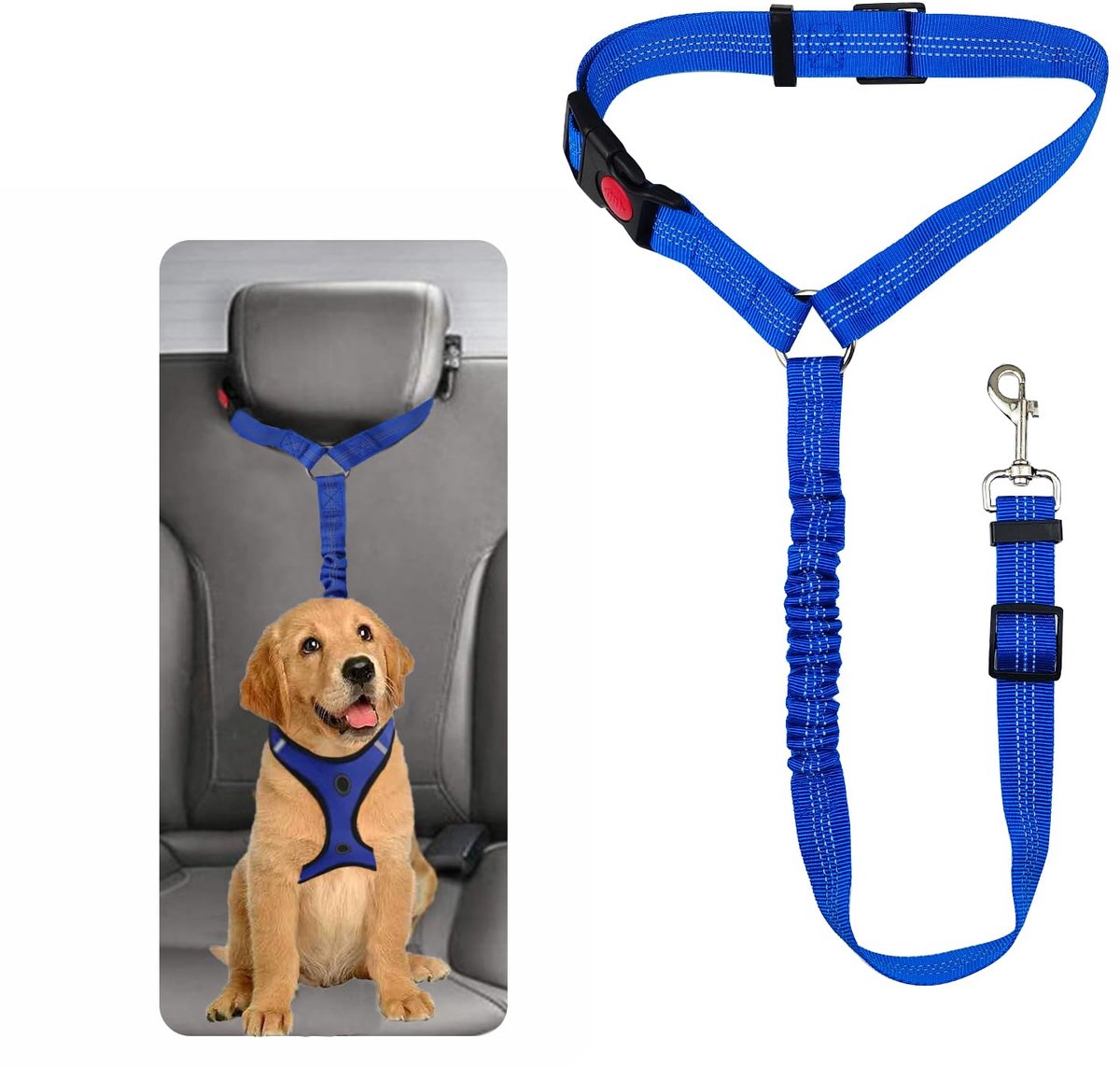 Ibenzoa® Hondenautogordel: Robuuste Veiligheid voor Kleine tot Middelgrote Honden – Blauw