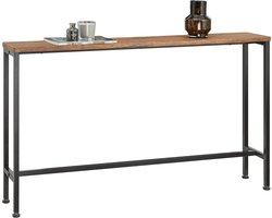 SoBuy Consoletafel Bijzettafel Haltafel – Natuur/Zwart 120x20x65cm, FSB19-N – Smal Design Hout/Metaal