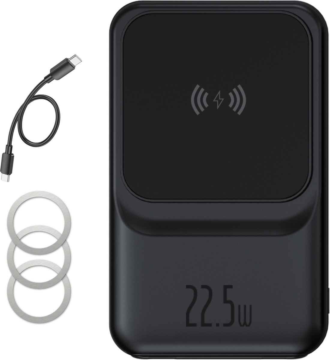 Simpsune 7 in 1 MagSafe Powerbank 10000mAh Zwart