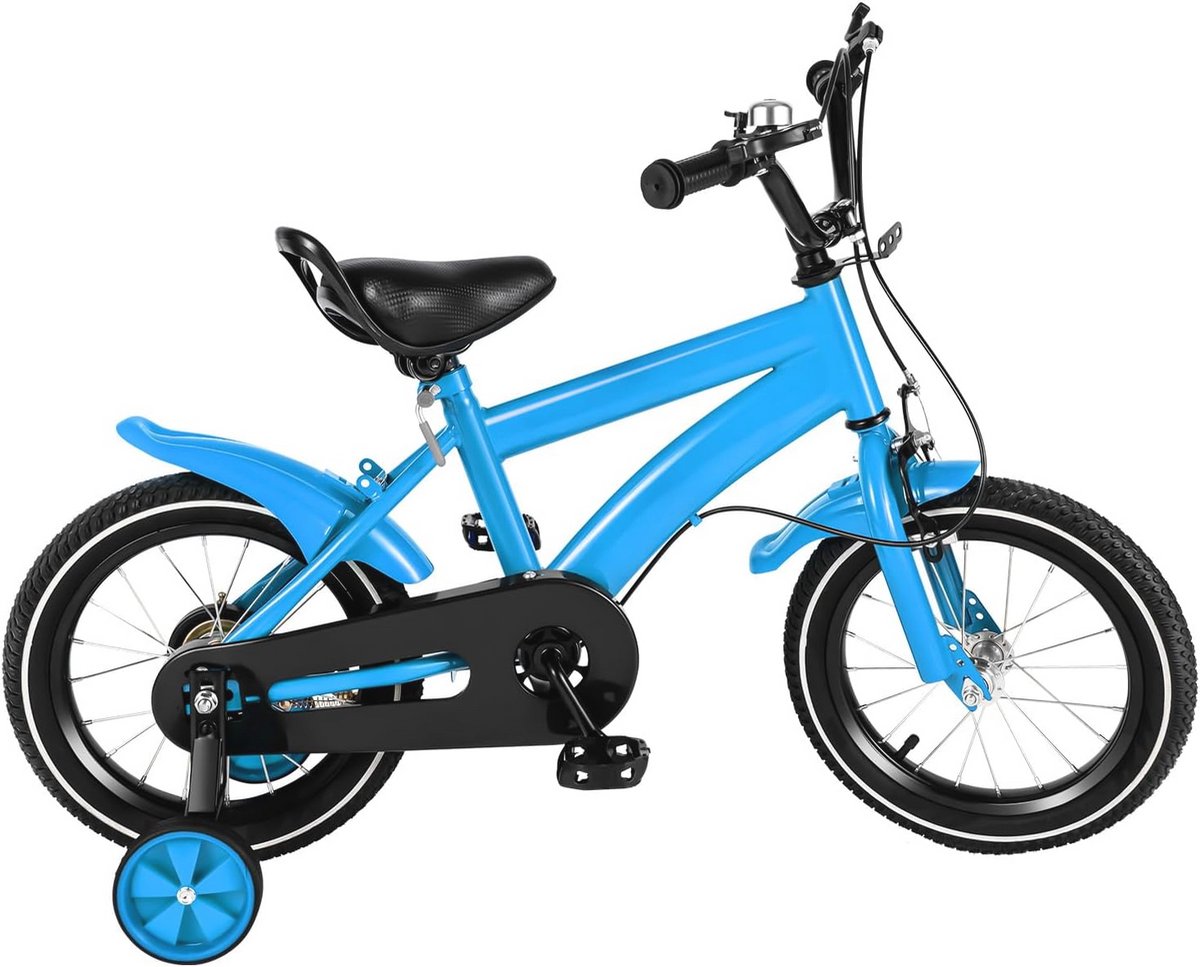 14 Inch Kinderfiets met Steunwielen - Hoogte verstelbare Loopfiets voor Kinderen van 3 tot 6 Jaar