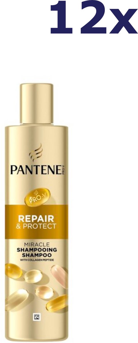 12x Pantene Shampoo - 250ml - miracle serum repair & protect