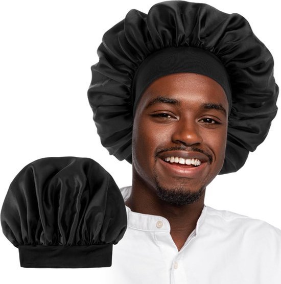 Wit Satijnen Slaapmuts / Haar bonnet van Satijn / Satin hair bonnet