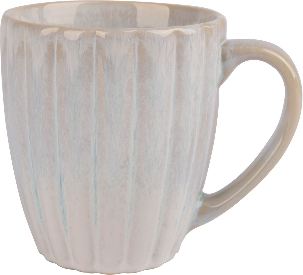 Cosy & Trendy Mok Astera Pure Wit Parel Wit - 4 Stuks 350 ml Ø 9 cm Aardewerk - Vaatwasser-, Magnetron- & Ovenbestendig
