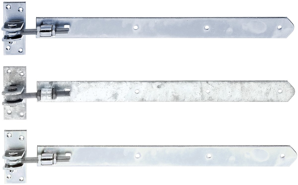 Alberts 823597 heng | recht, uiteinde afgerond, verstelbaar met 30 mm | elektrolytisch blauw verzinkt | 460 x 40 mm | Set van 6