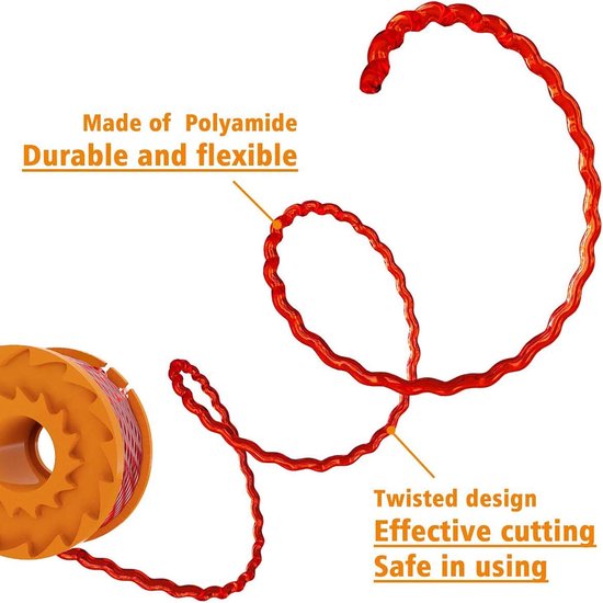 8-delige set - 6 spoelen - Grasmaaieraccessoires - Voor WORX grasmaaiers - Vervanging WORX WA0010/WA6531 spoelen - 2 maaidraaddoppen - Maaidraadhaspels - Vervangingsspoelen voor grasmaaiers — afbeelding 3