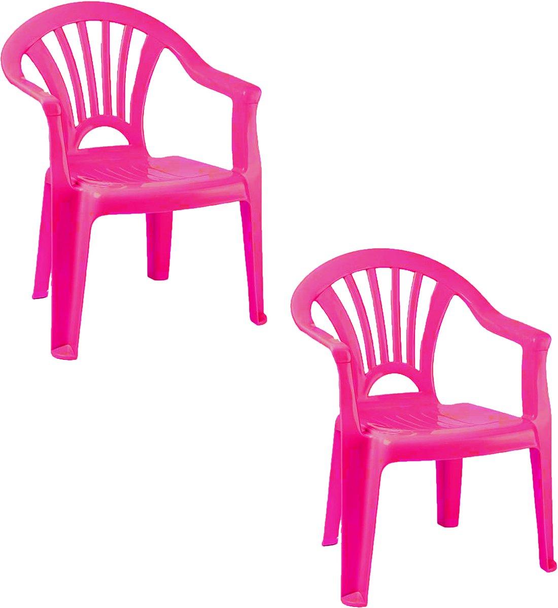 Trendoz Stoeltjes voor kinderen - 2x - roze - 50 cm - voor binnen en buiten - kunststof