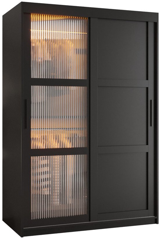 Schuifdeurrail voor kledingkast, Vervangingsset for drievoudig spoor schuifdeurwiel, meerkleurig, meerdere maten, set van 2(Black,180cm/70.9in