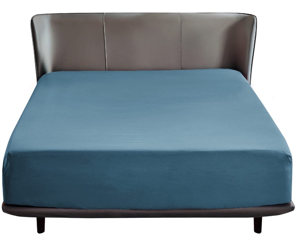 Ibenzoa Zachte Microvezel Hoeslaken – Lichtblauw, 160 x 200 cm