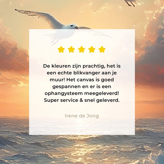 Tableau sur toile 60x90 cm - Décoration murale exclusive Mouettes - Coucher de soleil - Mer - Nuages ​​- Décoration murale salon - Décoration chambre - Accessoires chambre - Peintures sur toile