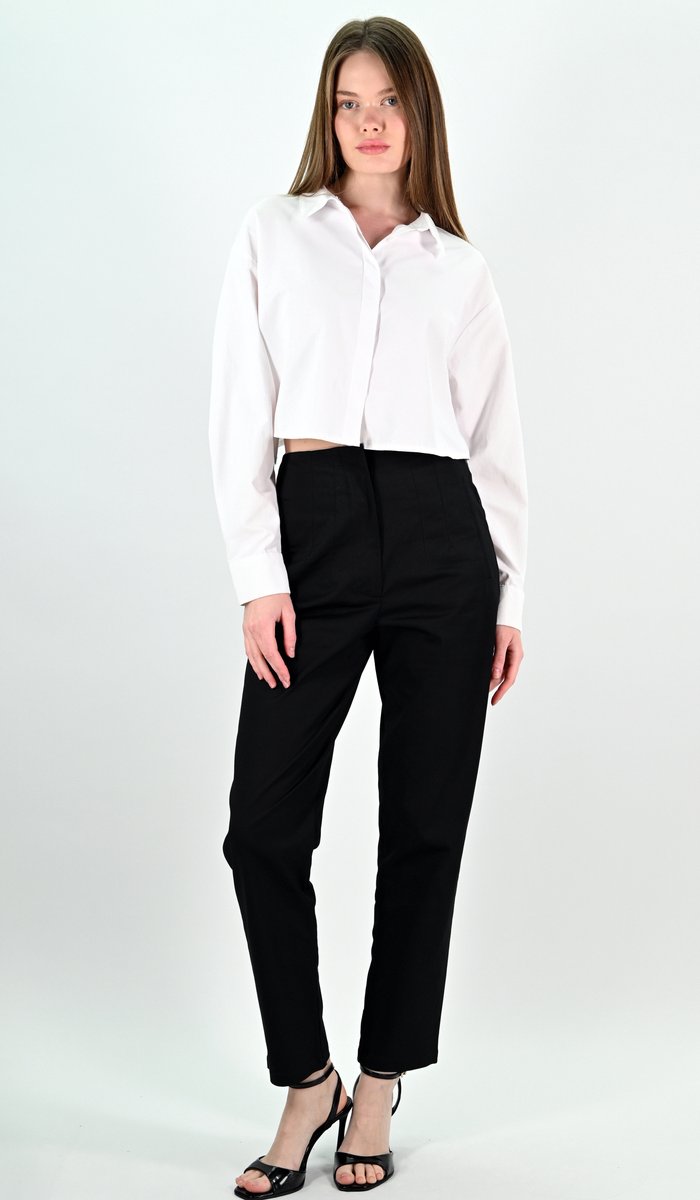 YesMooi - Rechte Broek met Hoge Taille - Zwart - XXL (44)