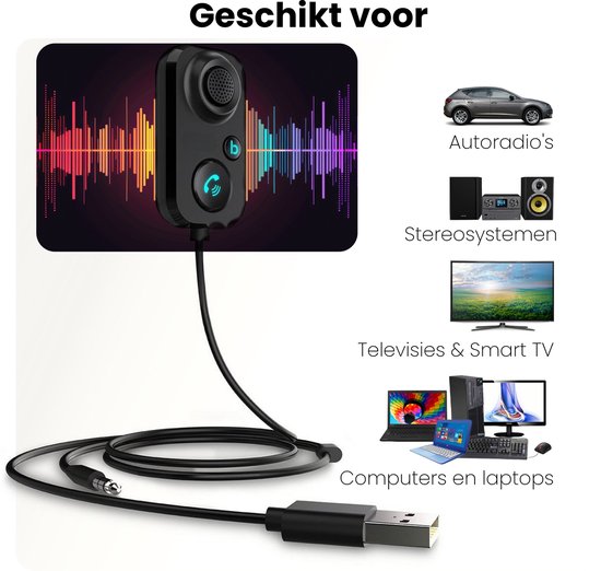 Xssive AR04 Bluetooth Receiver Auto - Bass Boost Mode - Ingebouwde Microfoon met Ruisonderdrukking - Automatische Handsfree mode van Xssive — afbeelding 2