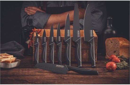 Couteau de cuisine Santoku Nirosta Black Edition 16 cm