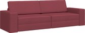 vidaXL - Vloersofa - Bed - 2-in-1 - Bordeauxrood - 245x150x60.5 - cm - Stof