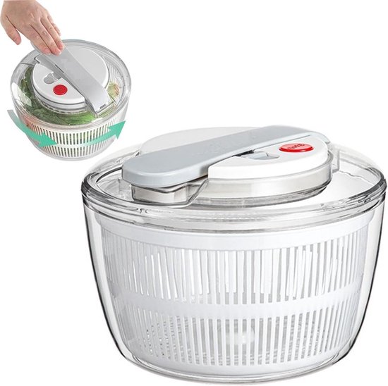 Essoreuse à Salade Pliable Avec Poignée - Spinner Pratique Et Peu Encombrant - Lavable Au Lave-vaisselle - Blanc