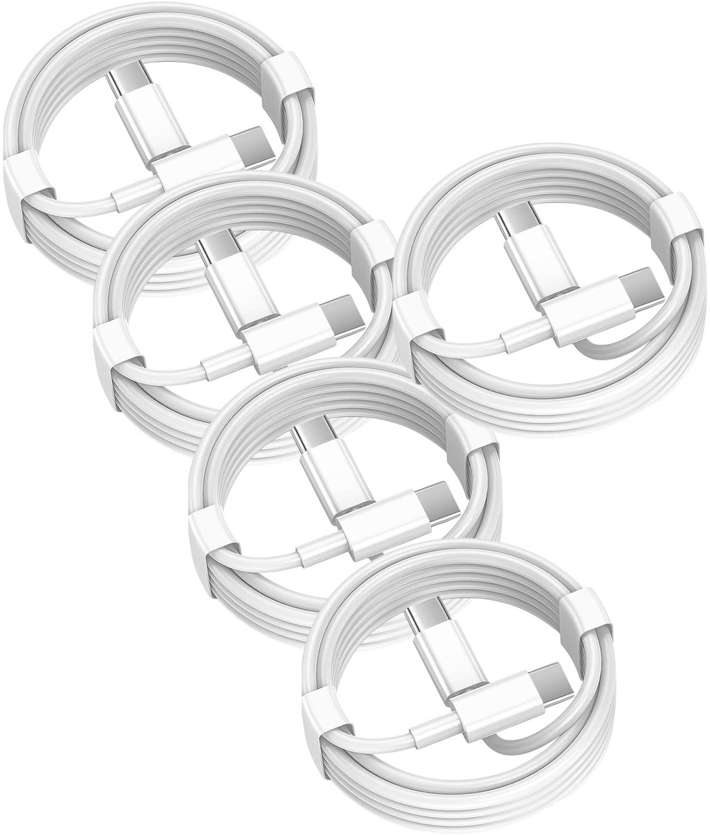 USB C naar USB C kabel - 3 Meter Oplaadkabel 5x - USB-C Oplader Kabel - Wit