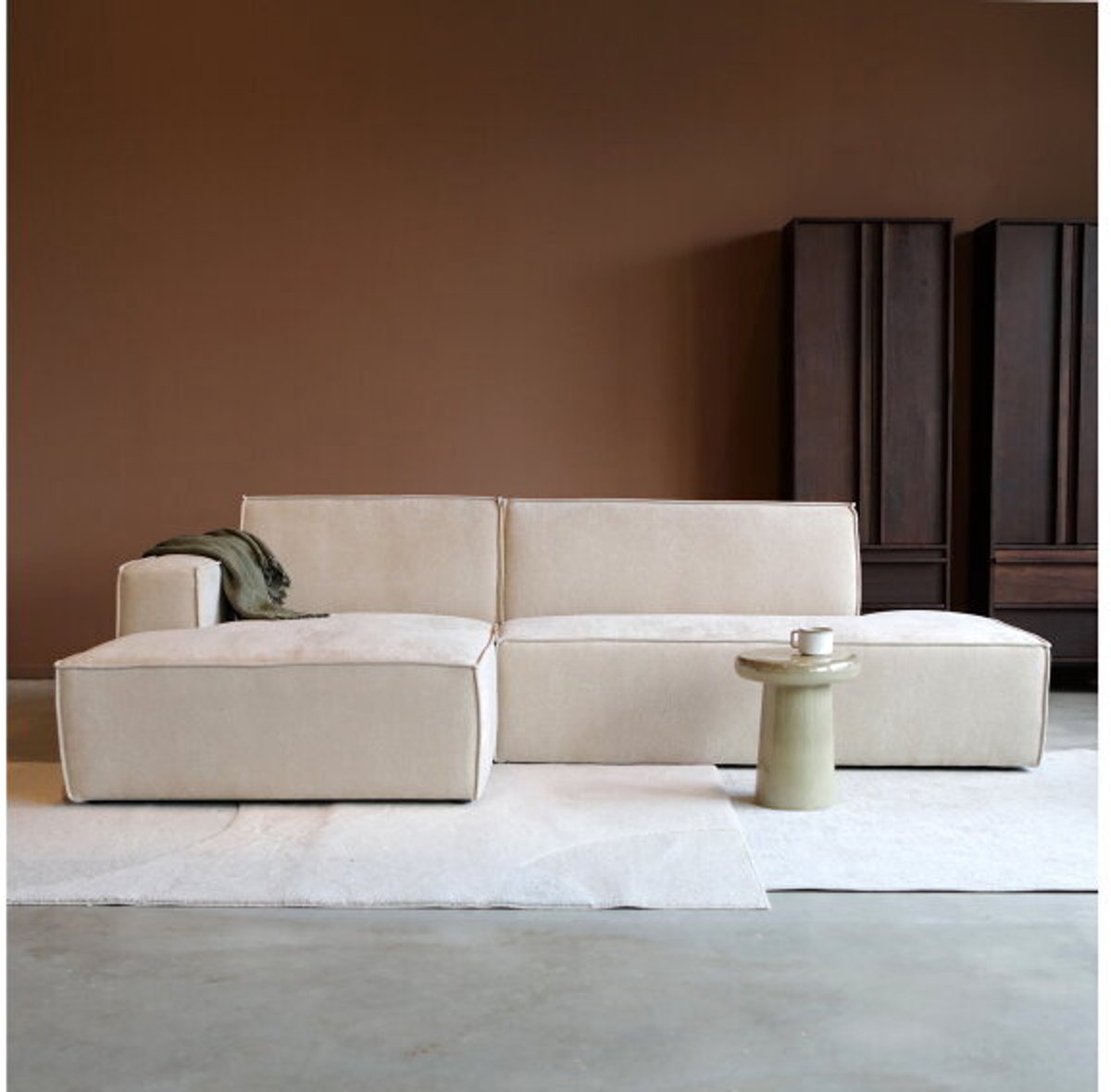 PEPP interiors Hoekbank ENZO met chaise longue links - Melody 13