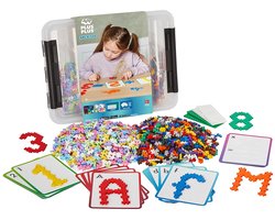 Plus-Plus Basic Opbergbox abc/123 bouwset - 3923 - Bouwspeelgoed - Constructiespeelgoed - Set met 2000 bouwstenen - Vanaf 5 jaar