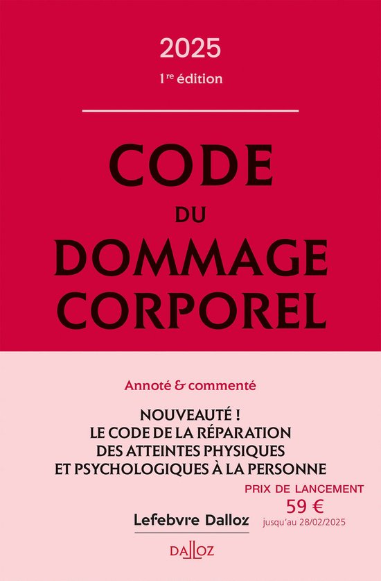 Codes Dalloz Professionnels - Code du dommage corporel 2025  ... - cover