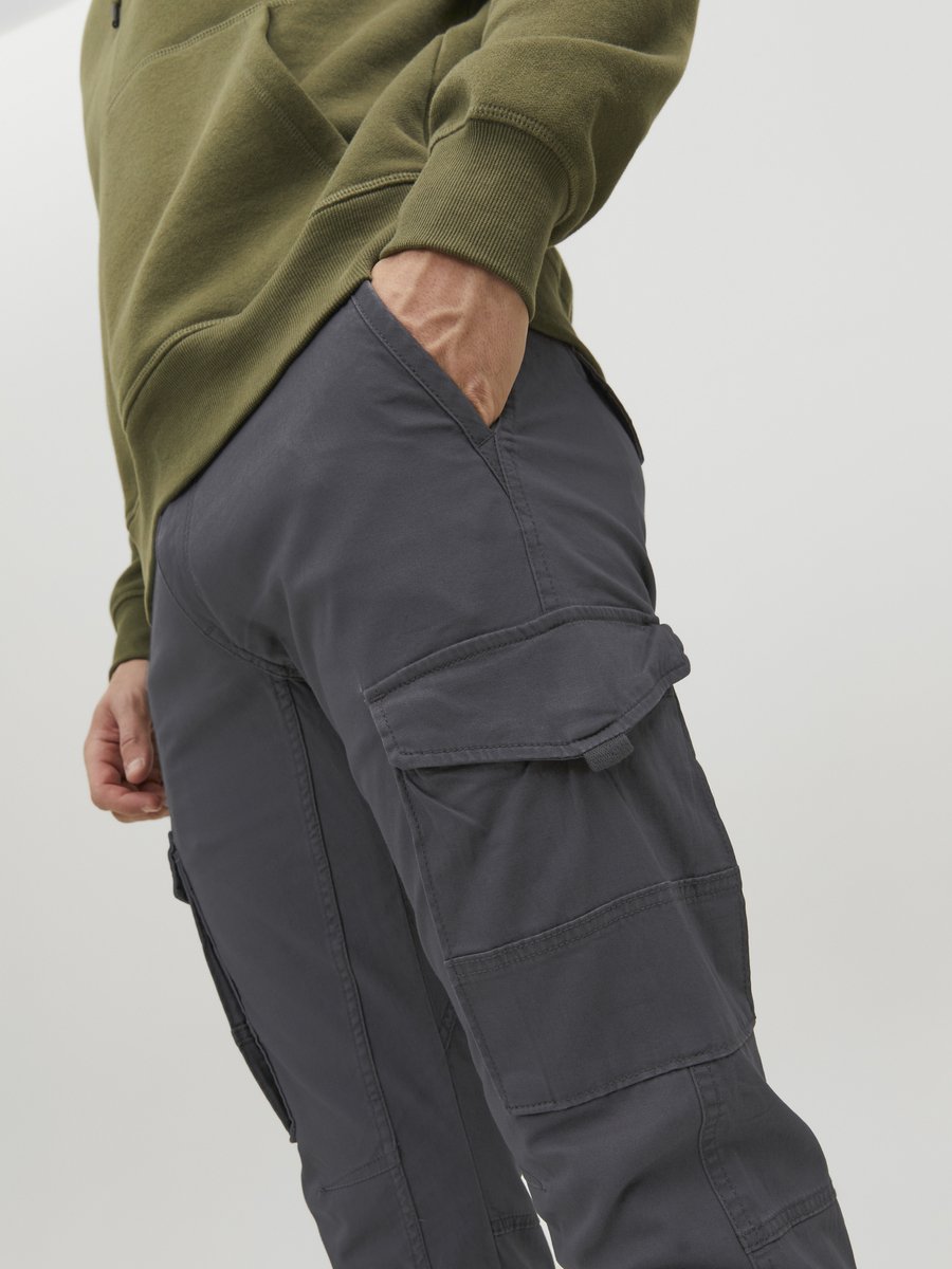 JACK & JONES PANTS STUDIO taperd cargobroek JPSTMIKE grijs