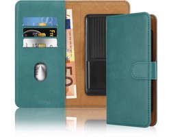 Hoesje geschikt voor HTC Desire 600 in TURKOOIS met kaartslot, 360 graden beschermhoes PU lederen mobiele telefoon etui case cover