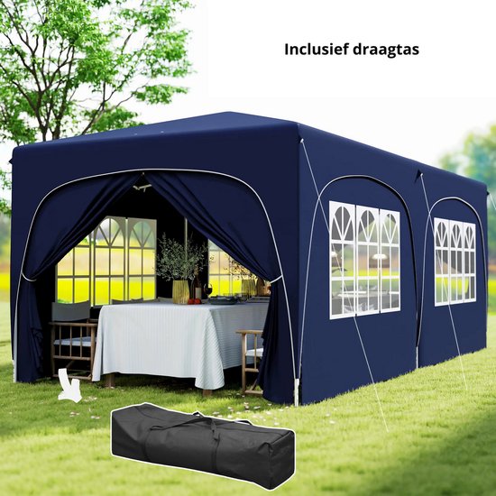 casa.pro Partytent Wedau met 6 zijwanden tuin paviljoen waterbestendig