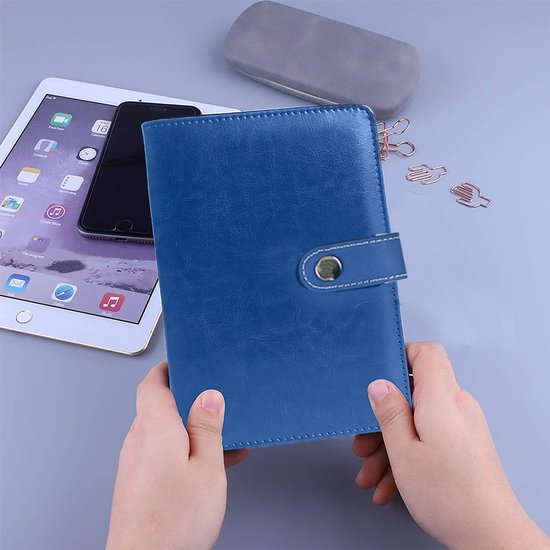 PATIKIL A5 Notitieboek-binder, 6-ring vilt losse blad-binder-cover navulbare ringbinder met elastisch band voor vulpapier Budget-binder Journal-dagboek- accessoires, Groen