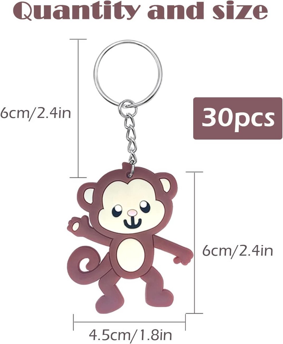 JZK 30 stuks mooie kat sleutelhanger set, siliconen dieren sleutelhangers voor kinderen verjaardagsfeestje gunsten, Kids Party Bag Fillers, bedankt cadeau
