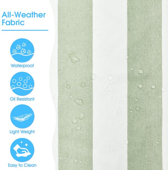 Sac de plage Geweo avec fermeture éclair - Sac fourre-tout de plage - Groot sac à bandoulière - Vert