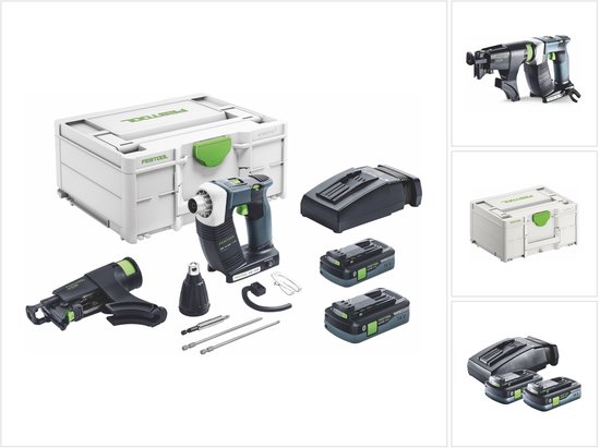 Festool DURADRIVE DWC 18-4500 HPC 4.0 I-Plus accuschroevendraaier 18 V 14 Nm borstelloos ( 576502 ) + 2x accu 4.0 Ah + lader + systainer ( opvolger van 574745 )