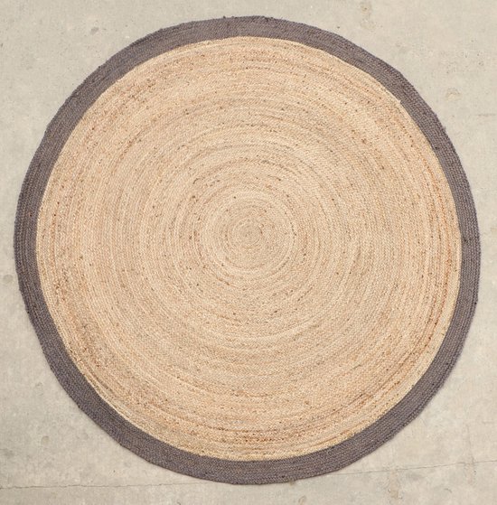 Rond tapijt van natuurlijk jute, jute tapijt - 100% milieuvriendelijk voor woonkamer, eetkamer, slaapkamer en keuken, gemaakt in India. (Natuurlijk, 180CM