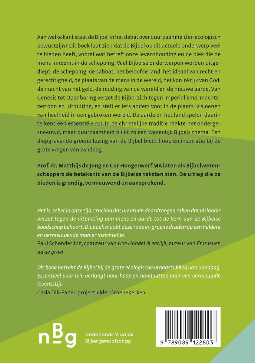 Boekomslag met tekst en een groene en paarse achtergrond.