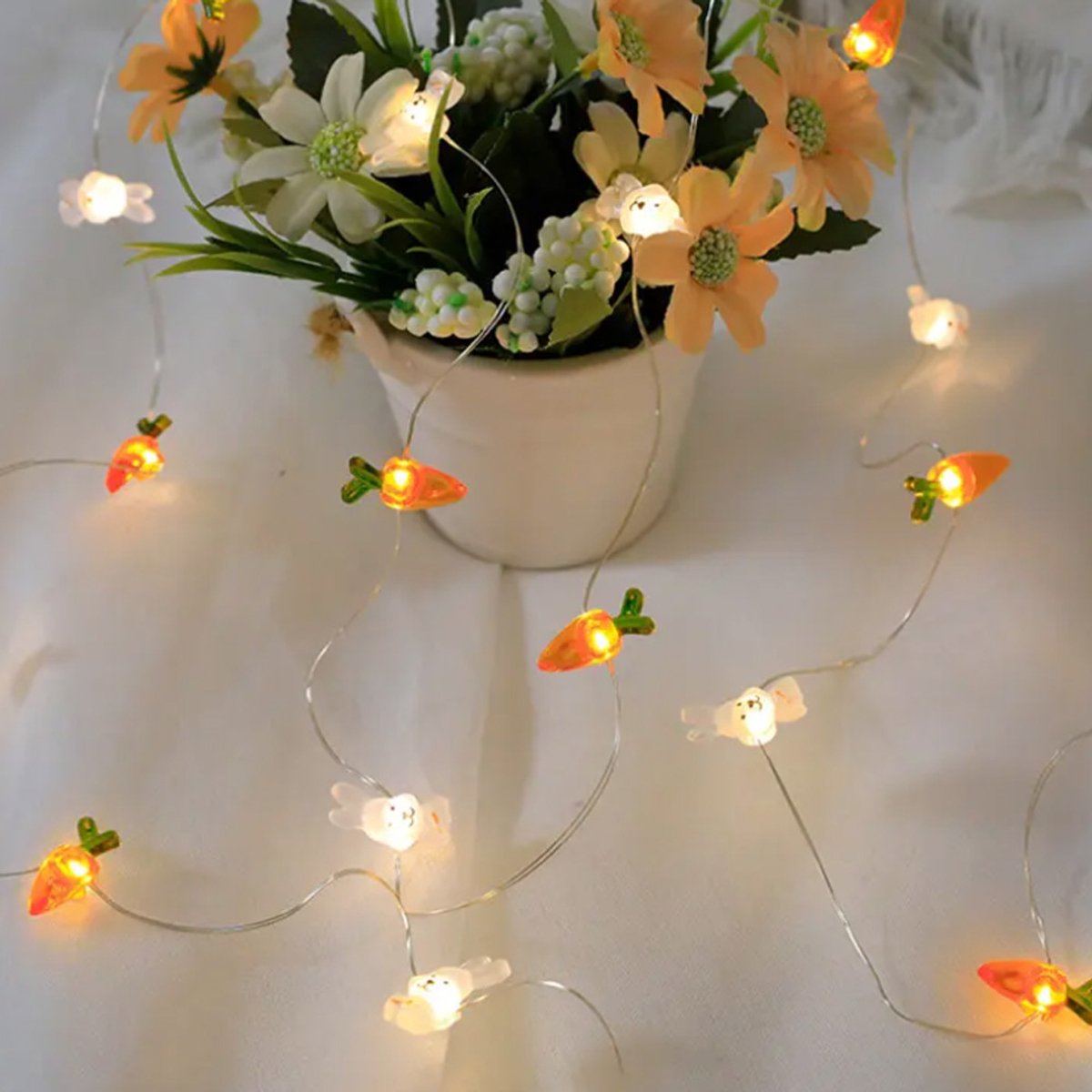 Lichtslinger Op Batterijen 10 LED  2,25 M  Sneeuwvlokken Van Papier Warm Wit 156394