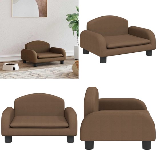 Hondenmand 95x55x30 cm fluweel bruin | -nl