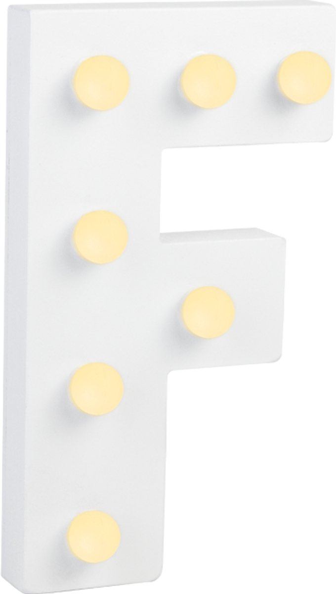 Paper dreams Verlichting | LED Letter | Letter F | Afmeting: 16x11cm Wit