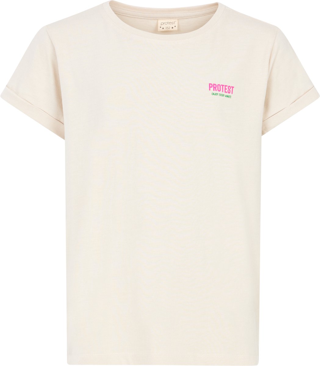 Protest Prtmulti Jr – T shirt Meisjes – Korte mouwen – Ronde hals Kitoffwhite