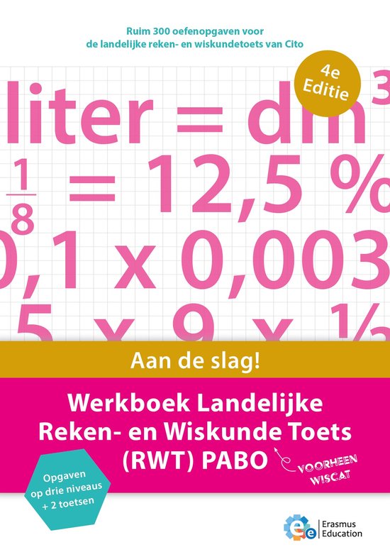 Werkboek landelijke reken- en wiskunde Toets (RWT) PABO - cover