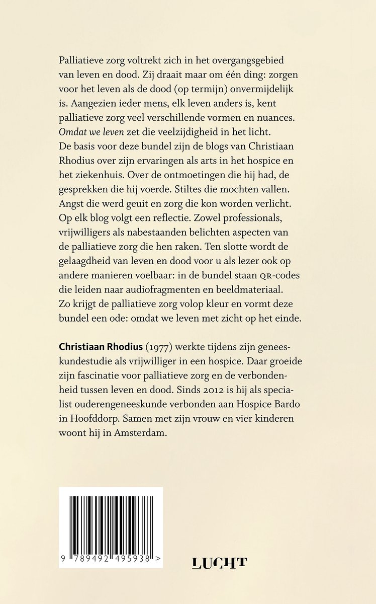 Omdat we leven - back cover