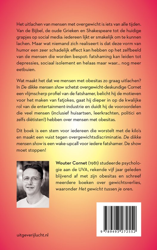 Foto van Wouter Cornet, auteur van 'De dikke mensenshow', in een grijs geruit colbert en bril.
