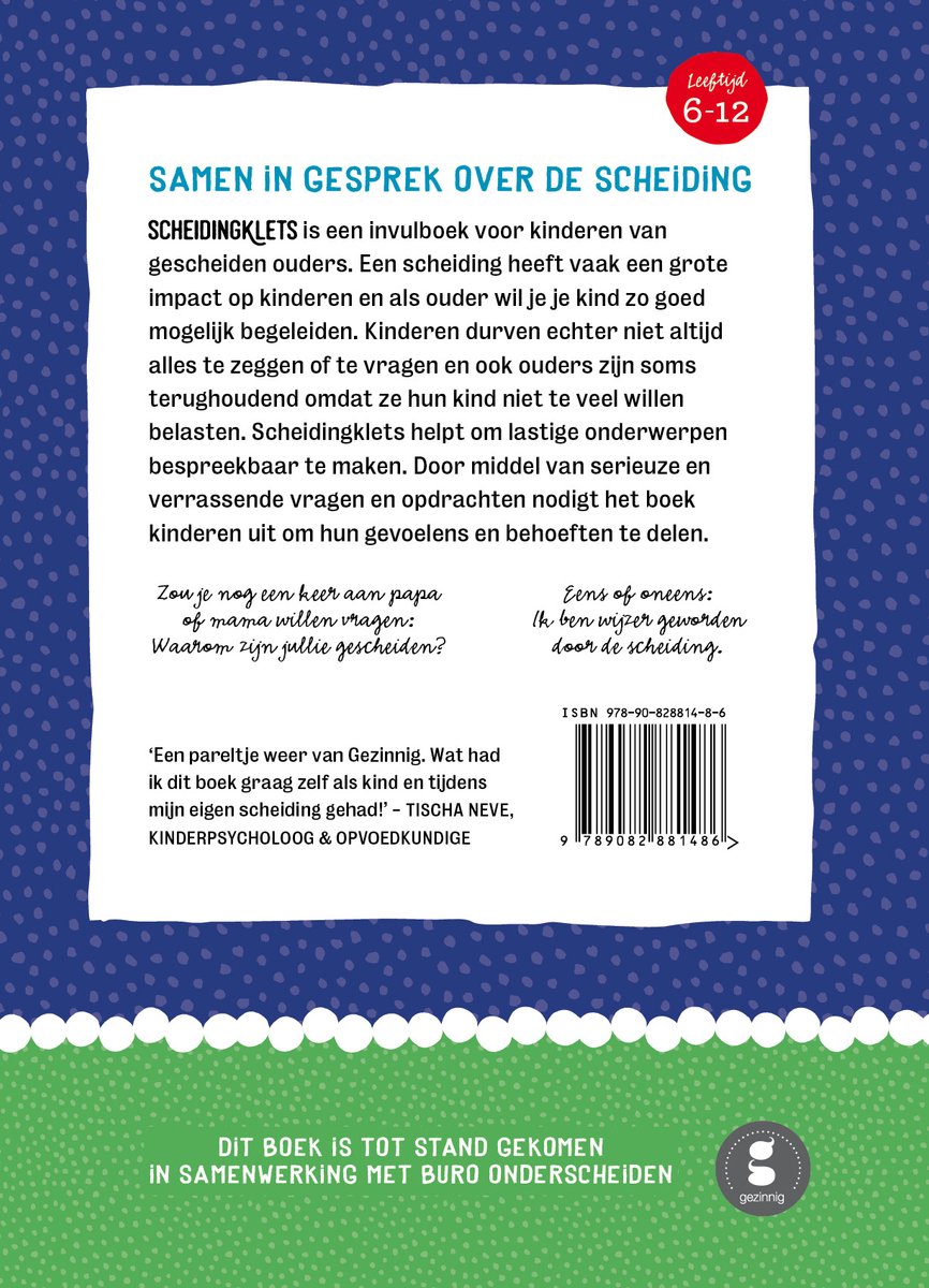 Scheidingklets - back cover