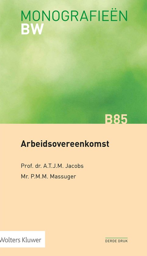 Monografieen BW - Arbeidsovereenkomst - cover