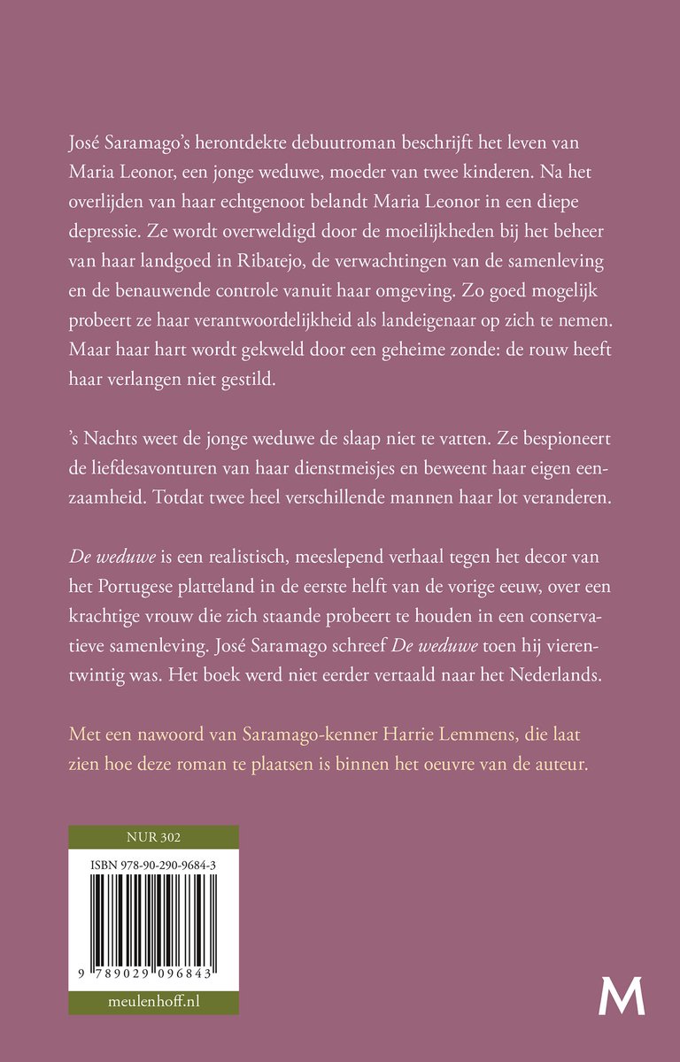 De weduwe - back cover