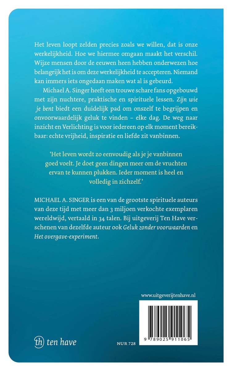 Zijn wie je bent - back cover