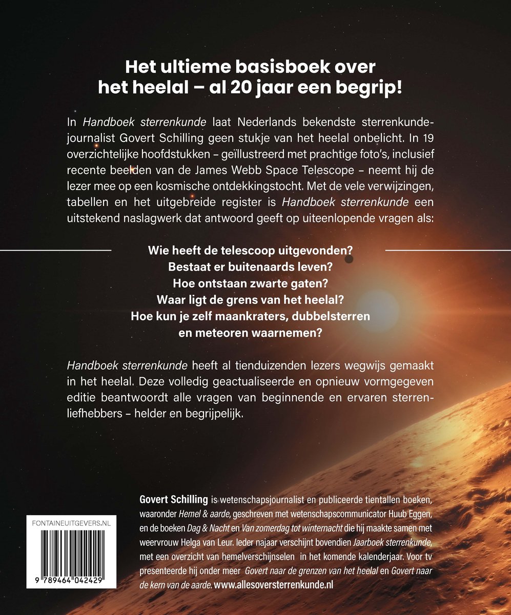 Handboek sterrenkunde - back cover