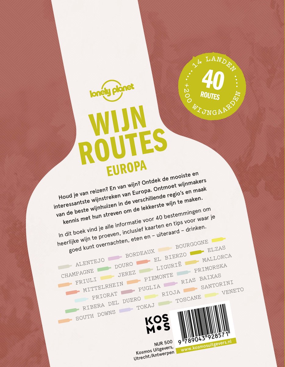 Lonely planet - Wijnroutes Europa - back cover