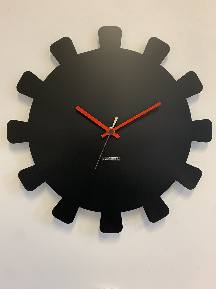 MOSA CLOCK Wandklok BLACK SUN XL Modern Industrieel Design