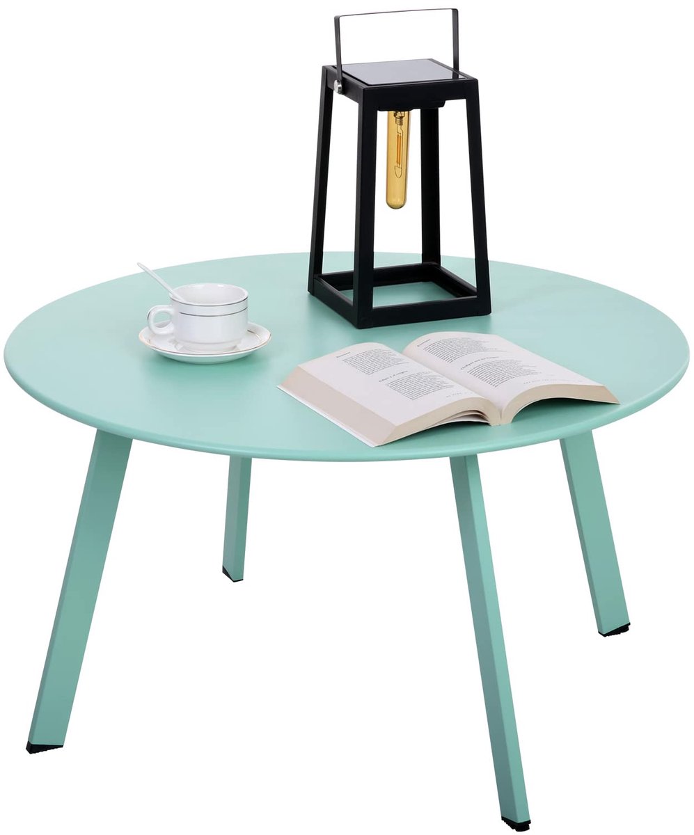 Ibenzoa Ronde Metalen Tuinbijzettafel - Groen, Ø 70 x 40 cm