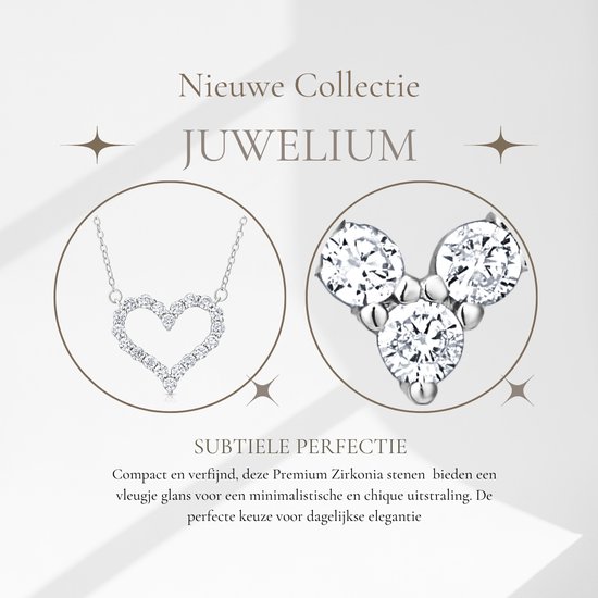 Collier Juwelium Love Heart en Argent S925, réglable de 40 à 45 cm, avec cristaux de zircone, dans un coffret à bijoux de Luxe – Cadeau Perfect pour femme, petite amie, mère ou fille.